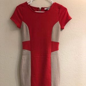 Beige & Orange Forever 21 Dress